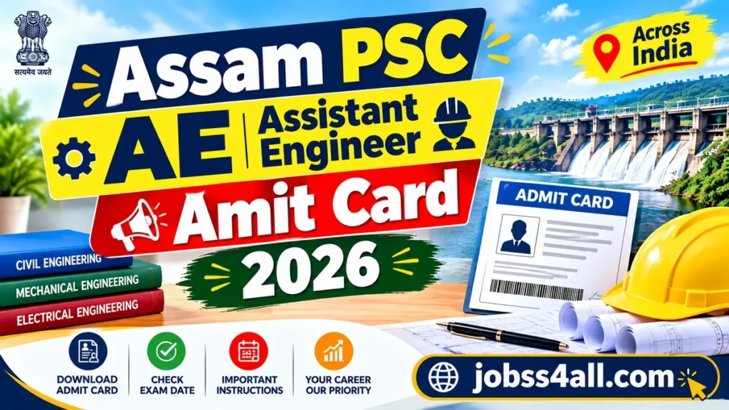 APSC AE Hall Ticket 2026 Download Direct Link | jobss4all.com