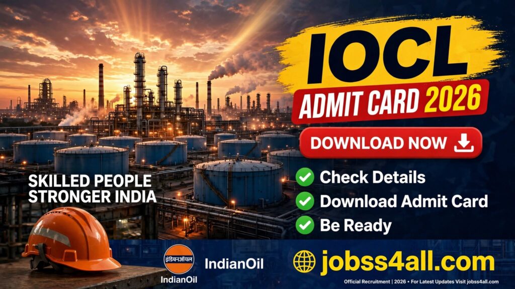 IOCL Admit Card 2026 Out for 470 Posts – Download Executive Hall Ticket