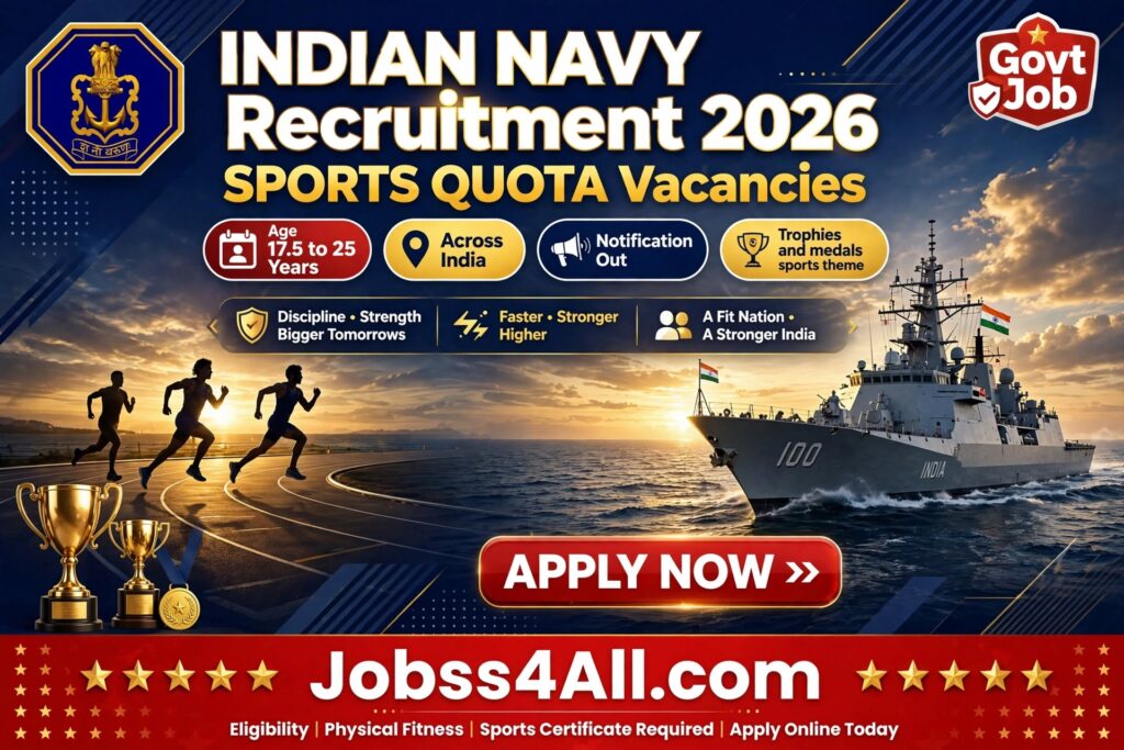 Indian Navy Sports Quota Recruitment 2026 – Sports Entry 02/2026