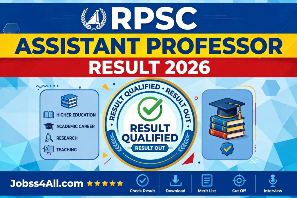 RPSC Assistant Professor Result 2026 History and Geography PDF – jobss4all.com