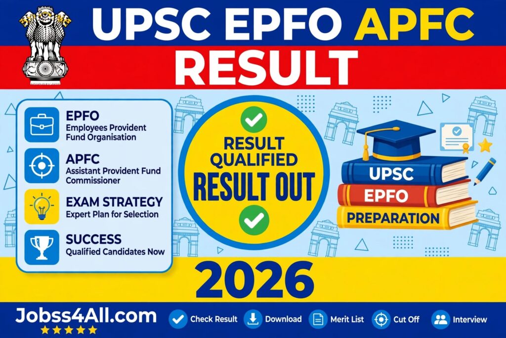 UPSC EPFO APFC Result 2026 interview shortlist and final candidature status - jobss4all.com