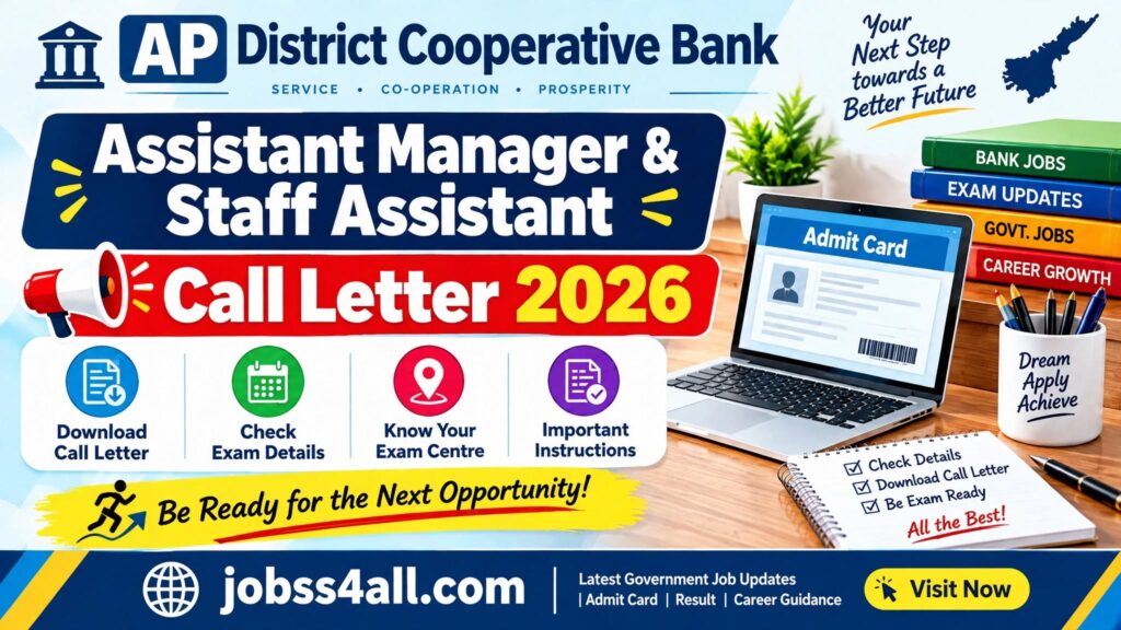 APCOB Admit Card 2026 Assistant Manager Staff Assistant Call Letter - jobss4all.com