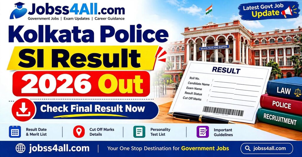 Kolkata Police SI Result 2026 released – WBPRB Final Written Result