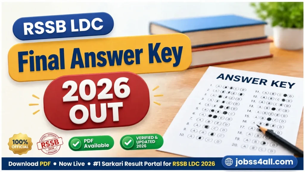 RSSB LDC Final Answer Key 2026 released for Paper-I DG28 and Paper-II BB6 – jobss4all.com
