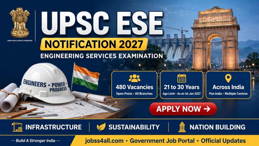UPSC ESE 2027 Notification – Apply Online for 480 Vacancies