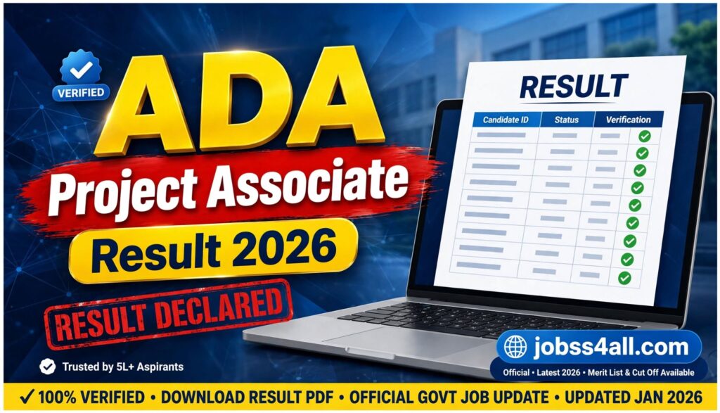ADA Project Associate Result 2026 – Select List & Waitlist PDF | jobss4all.com
